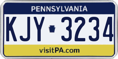 PA license plate KJY3234