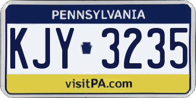 PA license plate KJY3235