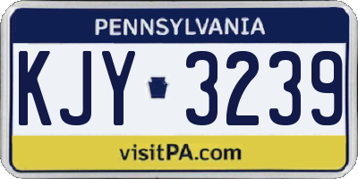 PA license plate KJY3239