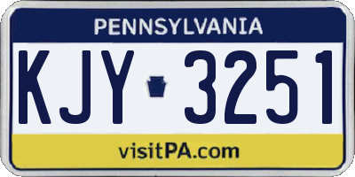 PA license plate KJY3251