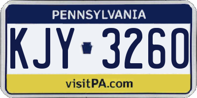 PA license plate KJY3260