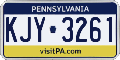 PA license plate KJY3261