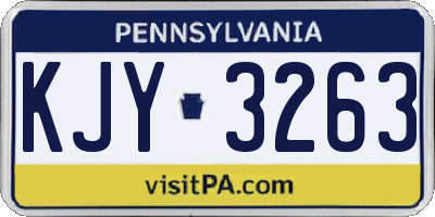 PA license plate KJY3263