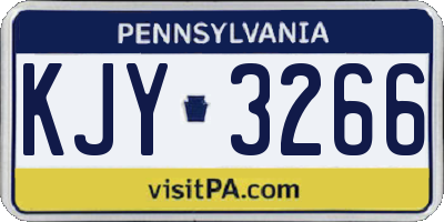 PA license plate KJY3266