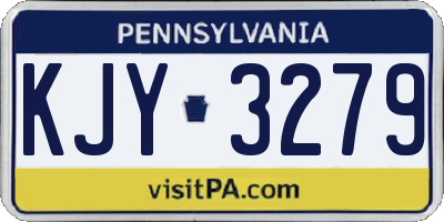 PA license plate KJY3279
