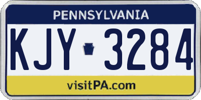 PA license plate KJY3284