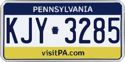 PA license plate KJY3285