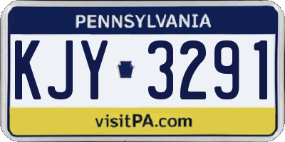 PA license plate KJY3291