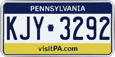 PA license plate KJY3292