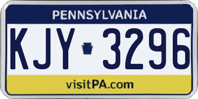 PA license plate KJY3296