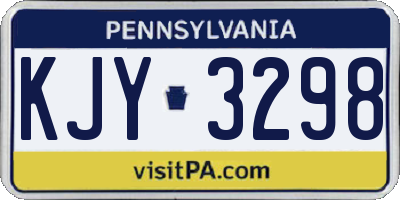 PA license plate KJY3298