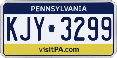 PA license plate KJY3299