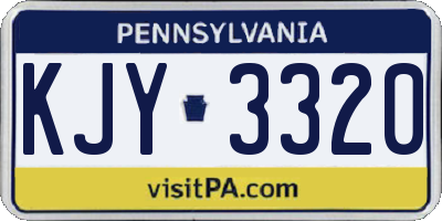 PA license plate KJY3320