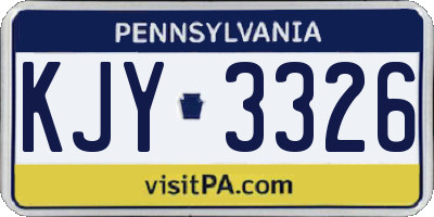 PA license plate KJY3326