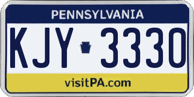 PA license plate KJY3330