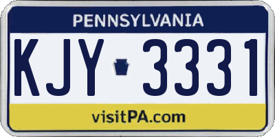 PA license plate KJY3331