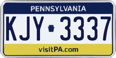PA license plate KJY3337
