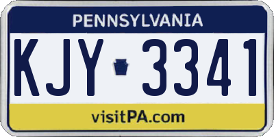PA license plate KJY3341