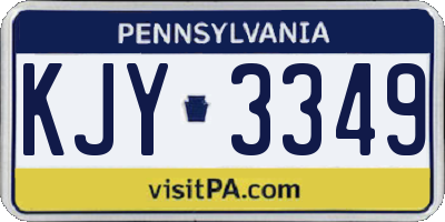 PA license plate KJY3349