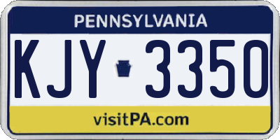 PA license plate KJY3350