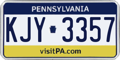 PA license plate KJY3357