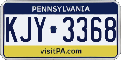 PA license plate KJY3368