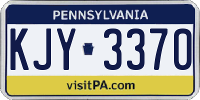 PA license plate KJY3370