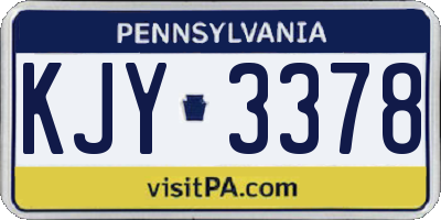 PA license plate KJY3378