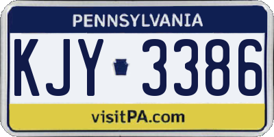 PA license plate KJY3386