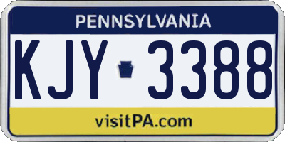 PA license plate KJY3388