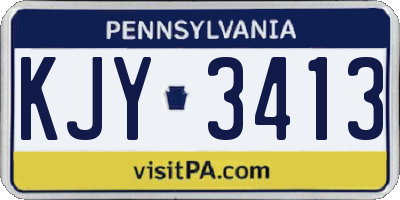 PA license plate KJY3413