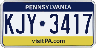 PA license plate KJY3417