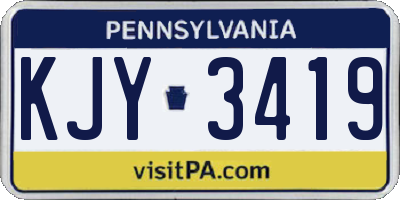PA license plate KJY3419