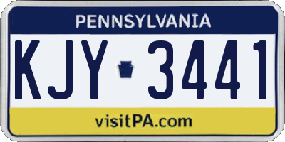 PA license plate KJY3441