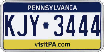 PA license plate KJY3444