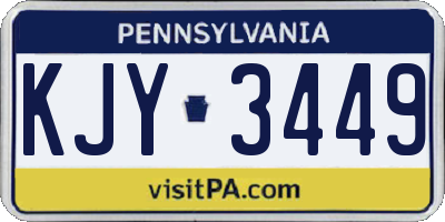 PA license plate KJY3449