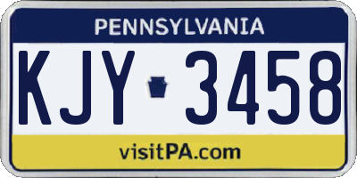PA license plate KJY3458