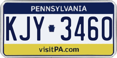 PA license plate KJY3460