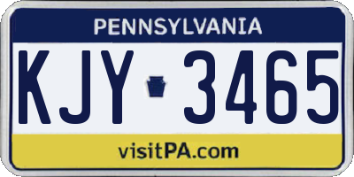 PA license plate KJY3465
