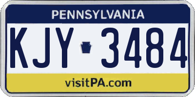 PA license plate KJY3484