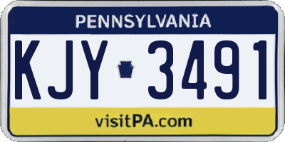 PA license plate KJY3491