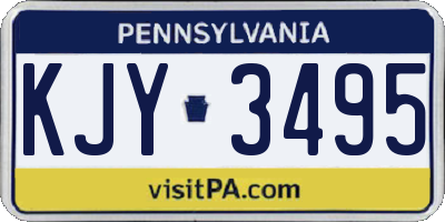 PA license plate KJY3495
