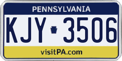 PA license plate KJY3506
