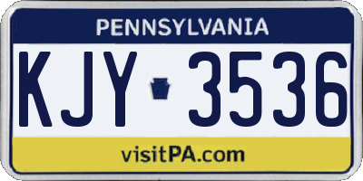 PA license plate KJY3536