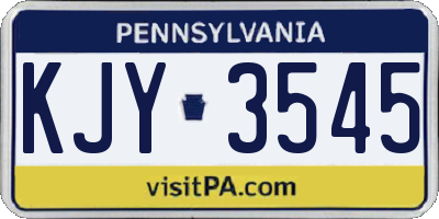 PA license plate KJY3545