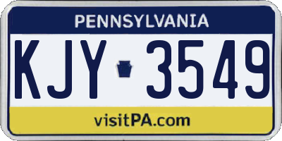 PA license plate KJY3549