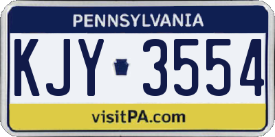 PA license plate KJY3554