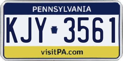 PA license plate KJY3561