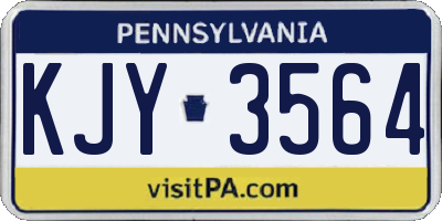 PA license plate KJY3564