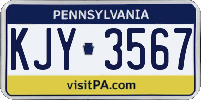 PA license plate KJY3567